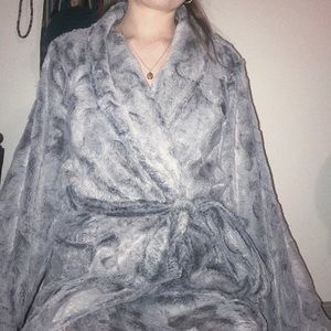 Fuzzy Grey Robe